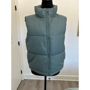 7 for all Mankind, Faux Leather, Puffer Vest, Full Zip, Pockets, Size XS